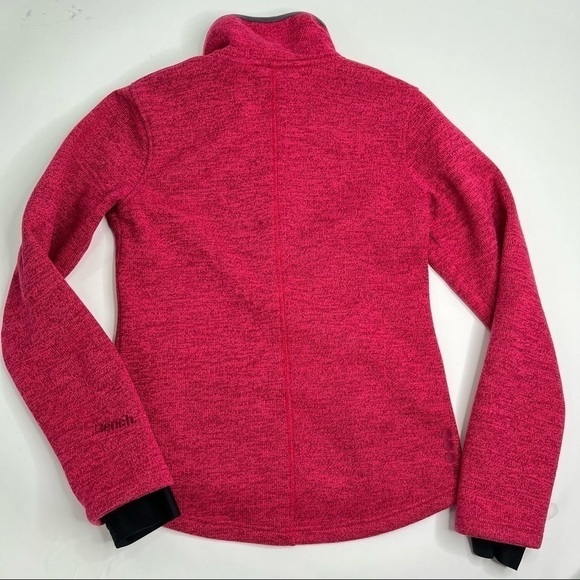 BENCH Heathered Fuchsia Pink Fleece Lined Thick Full Zip-up Active Jacket Coat - Picture 3 of 16